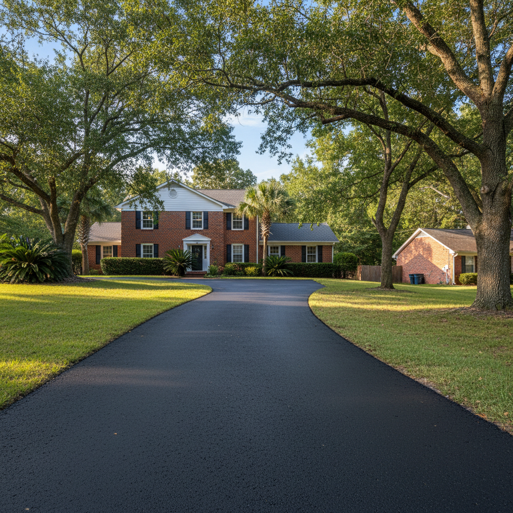 Completed residential asphalt work at a residential property in Tuscaloosa, AL