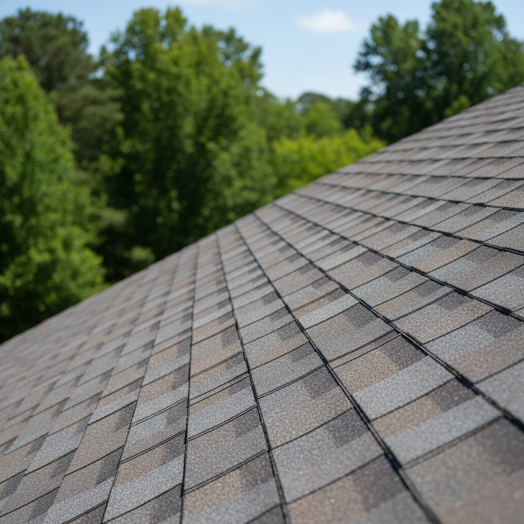 Completed roof installation work at a residential property in Louisburg, NC
