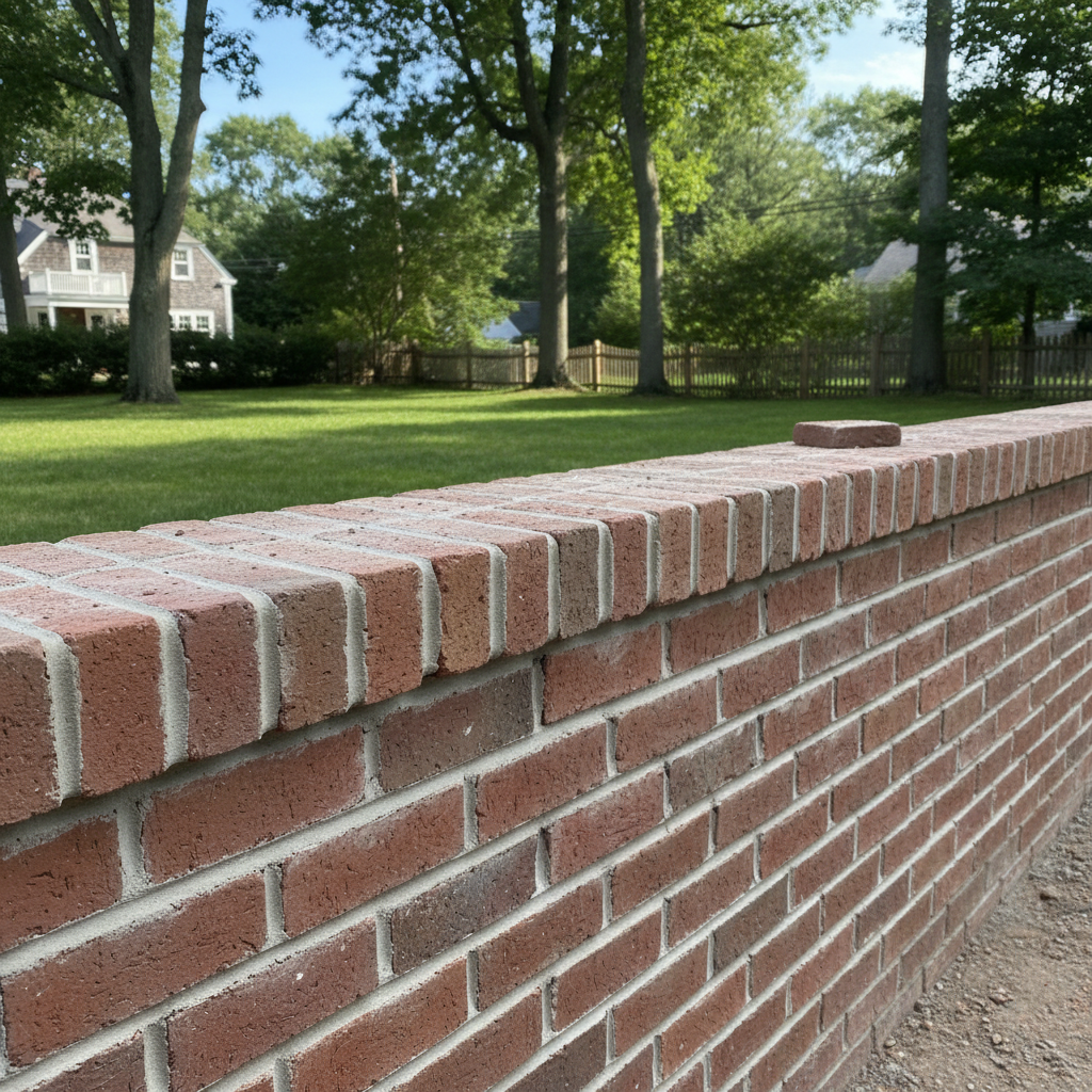 Completed brick laying work at a residential property in Lexington, MA