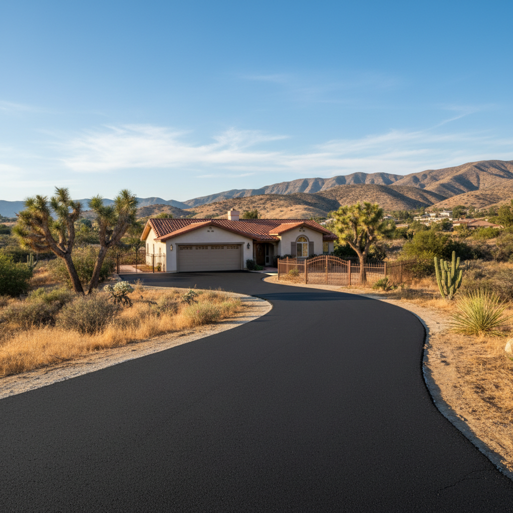 Completed commercial asphalt work at a residential property in Banning, CA
