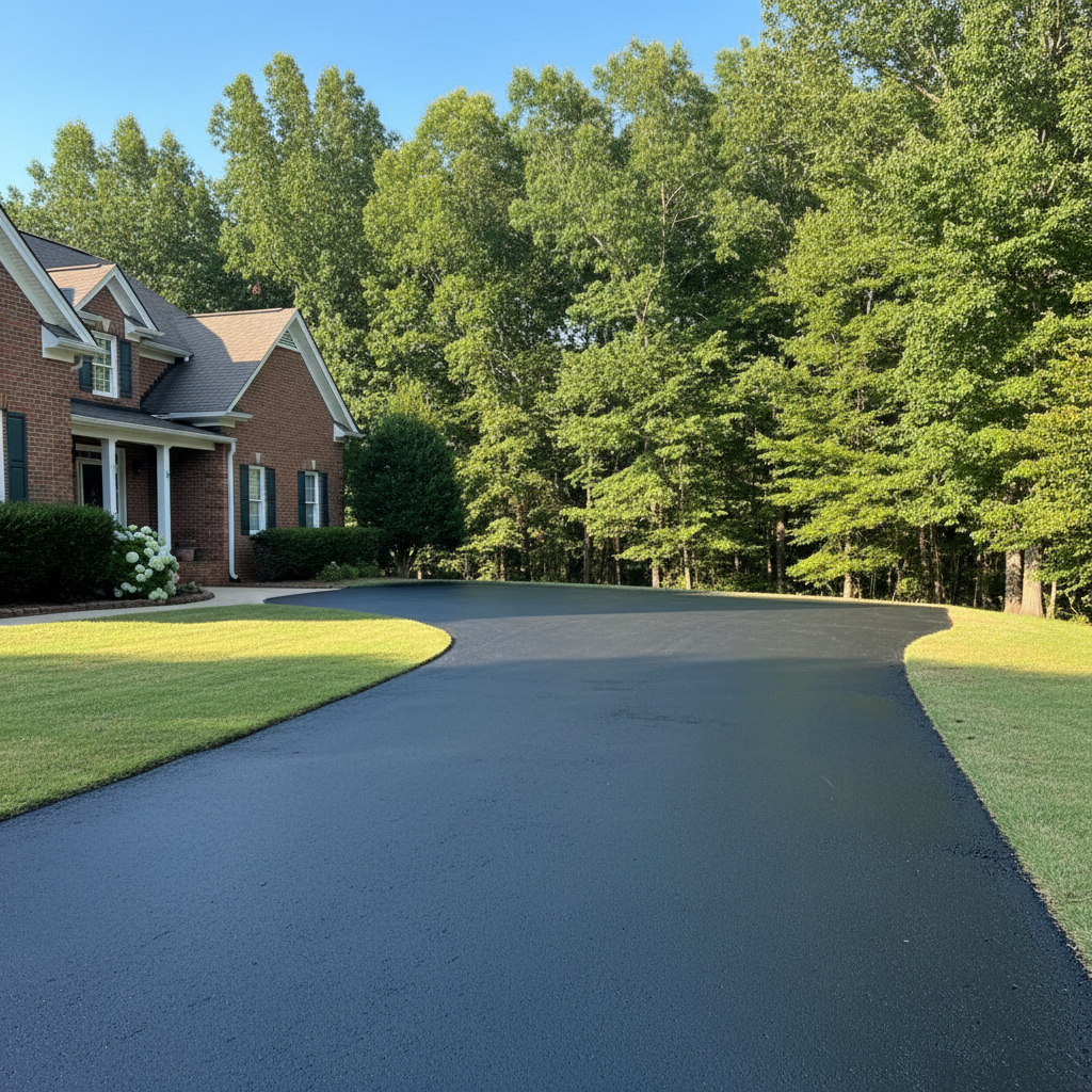 Completed asphalt sealcoating work at a residential property in Birmingham, AL