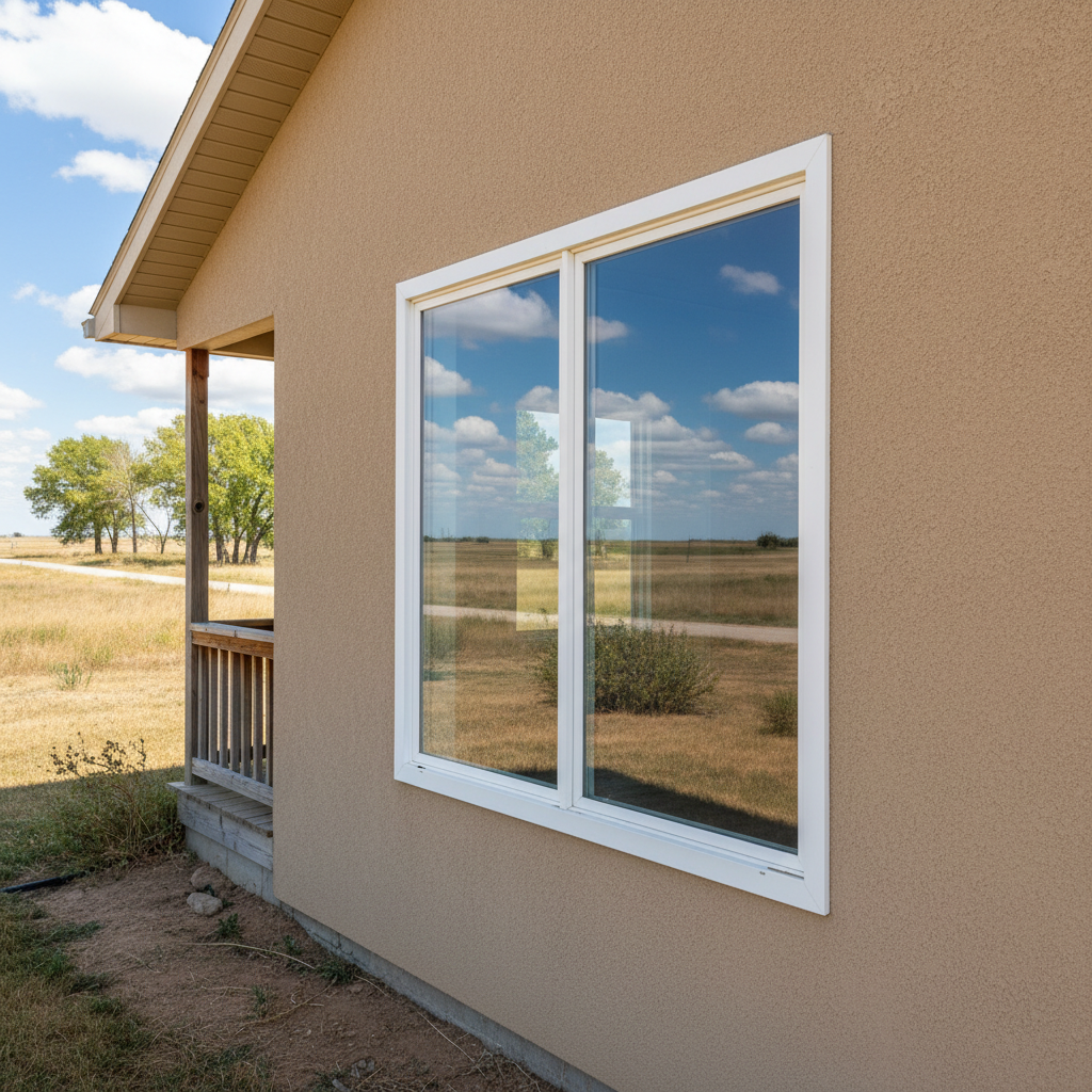 Completed double-pane window installation work at a residential property in Great Bend, KS