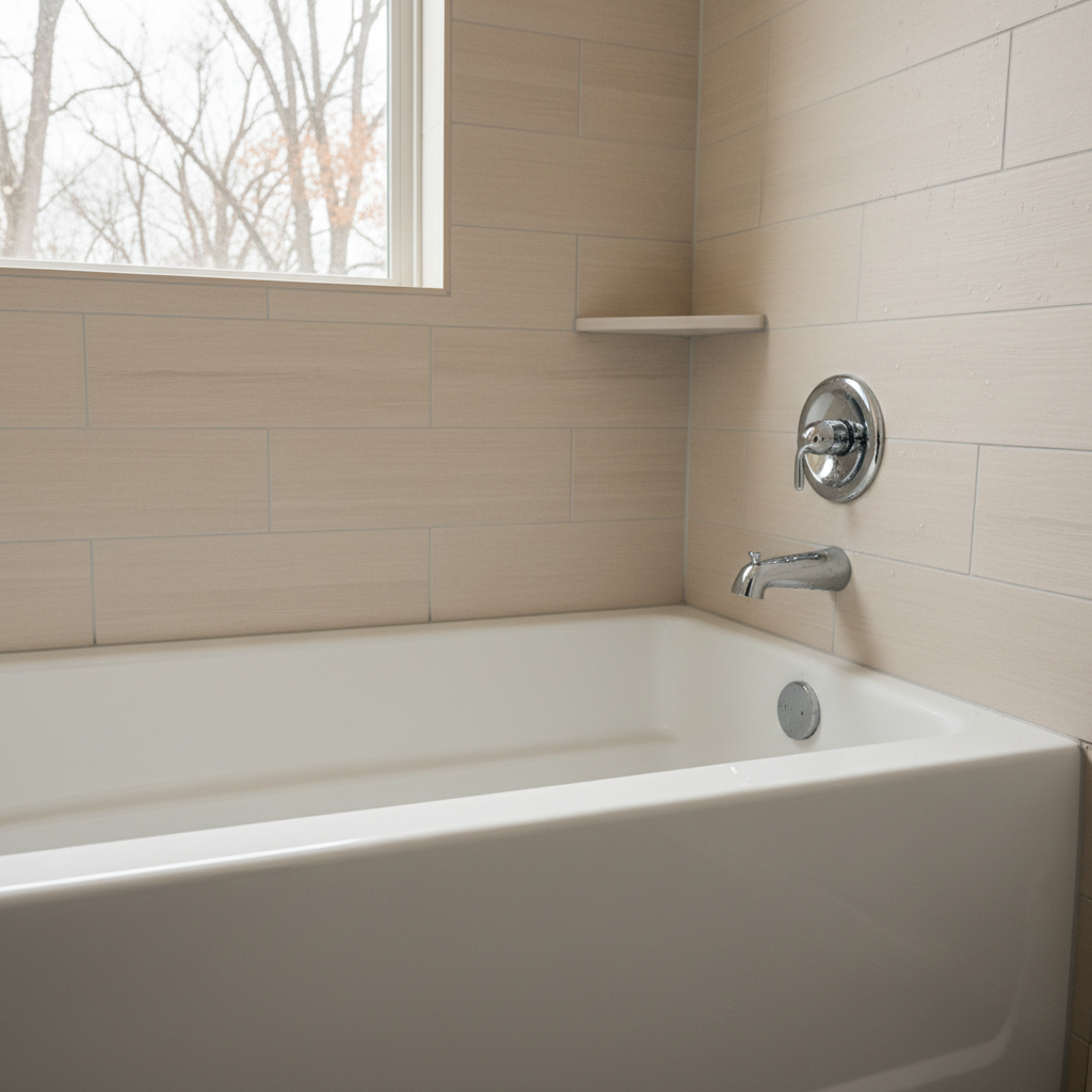 Completed bathtub replacement work at a residential property in Rockford, IL