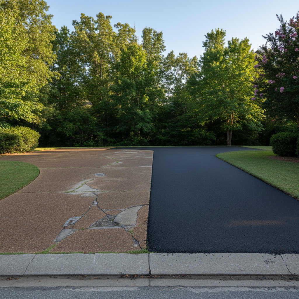 Completed commercial asphalt work at a residential property in Montgomery, AL