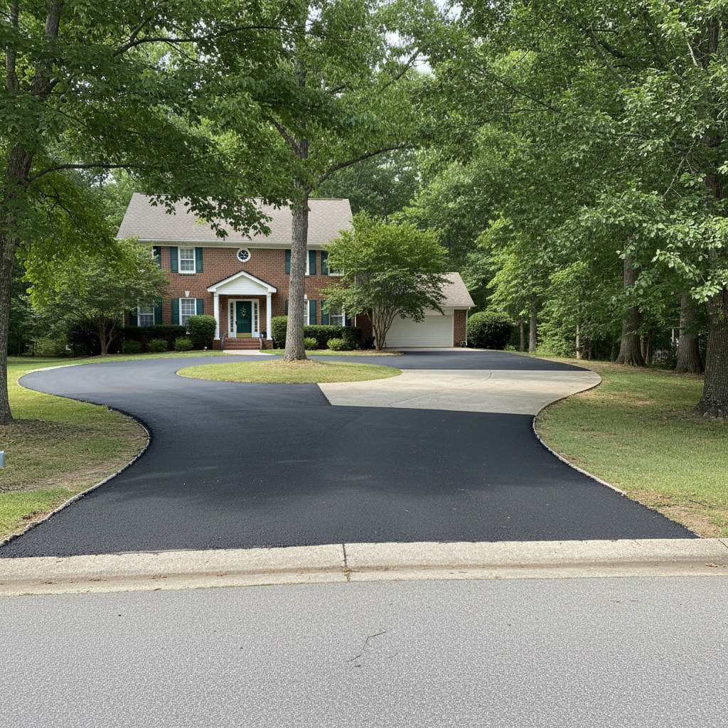Completed asphalt patching work at a residential property in Birmingham, AL