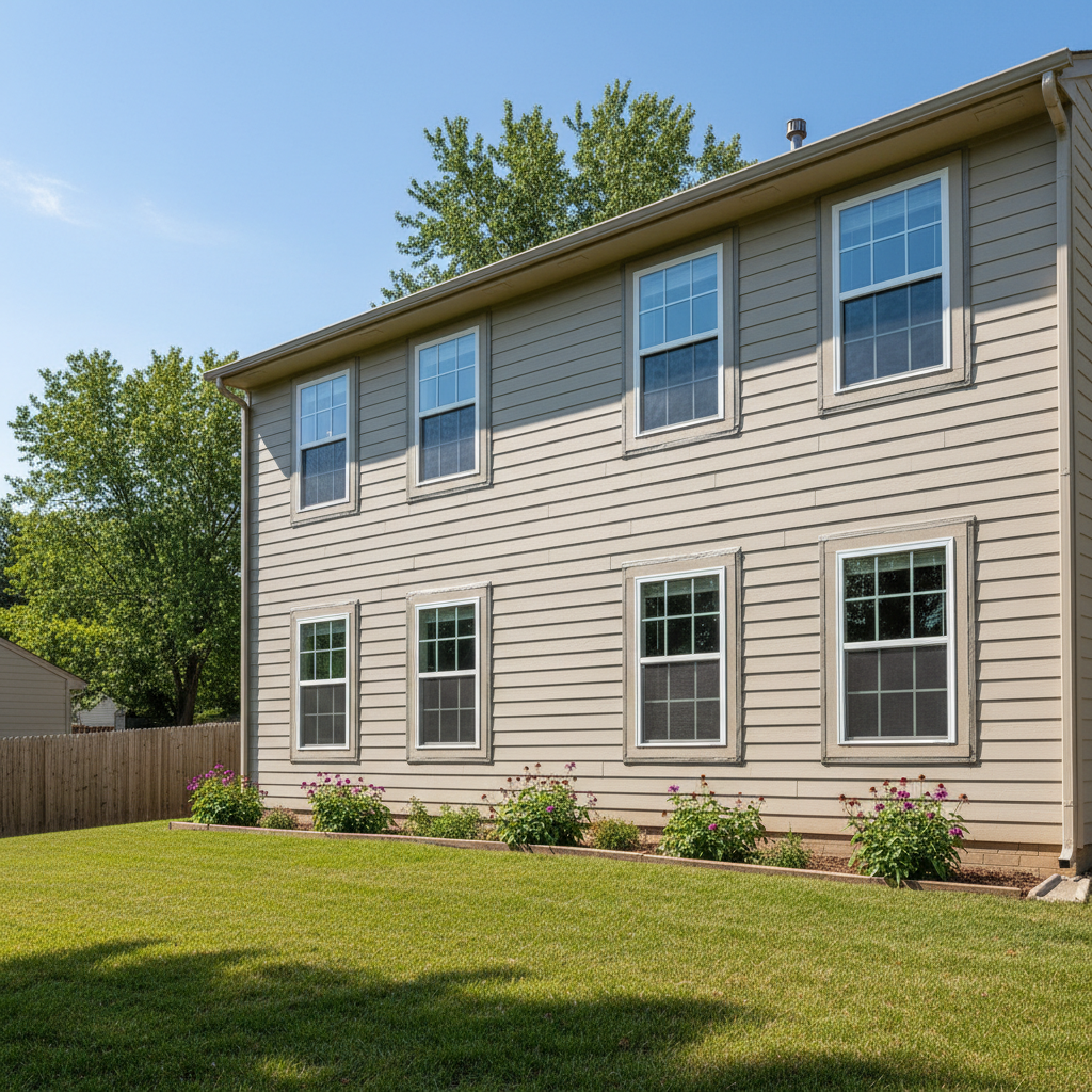 Completed window caulking and sealing work at a residential property in Pittsburg, KS