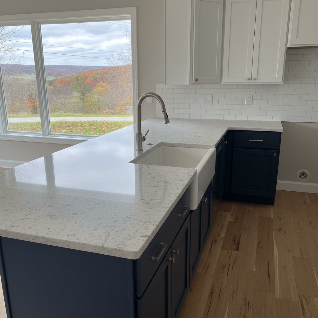 Completed countertop installation work at a residential property in Galena, IL