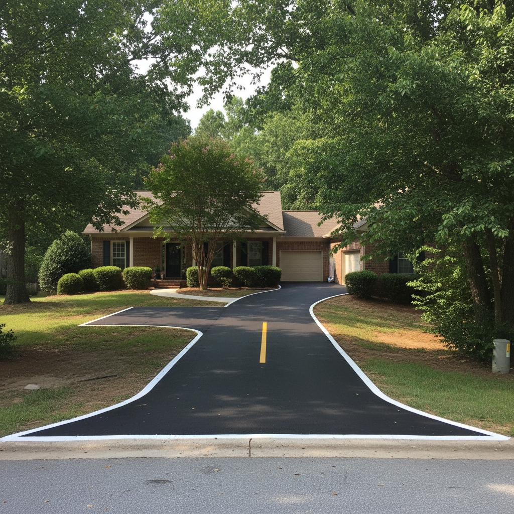 Completed asphalt striping work at a residential property in Montgomery, AL