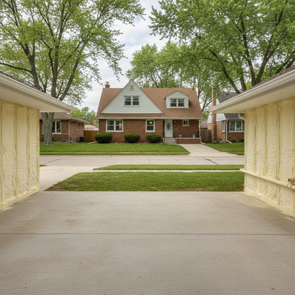 Completed basement insulation work at a residential property in Des Plaines, IL