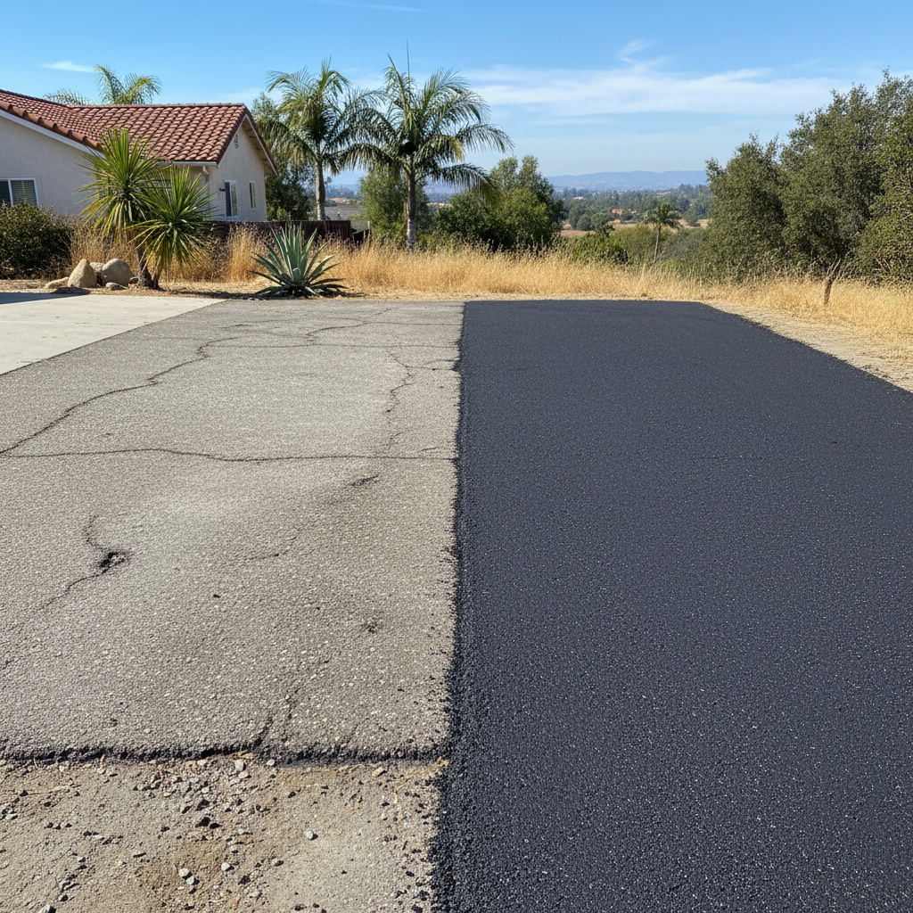 Completed asphalt milling work at a residential property in Los Angeles, CA