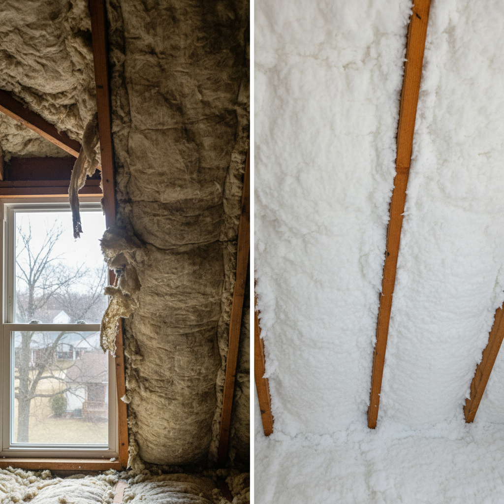 Completed attic insulation work at a residential property in Oak Park, IL