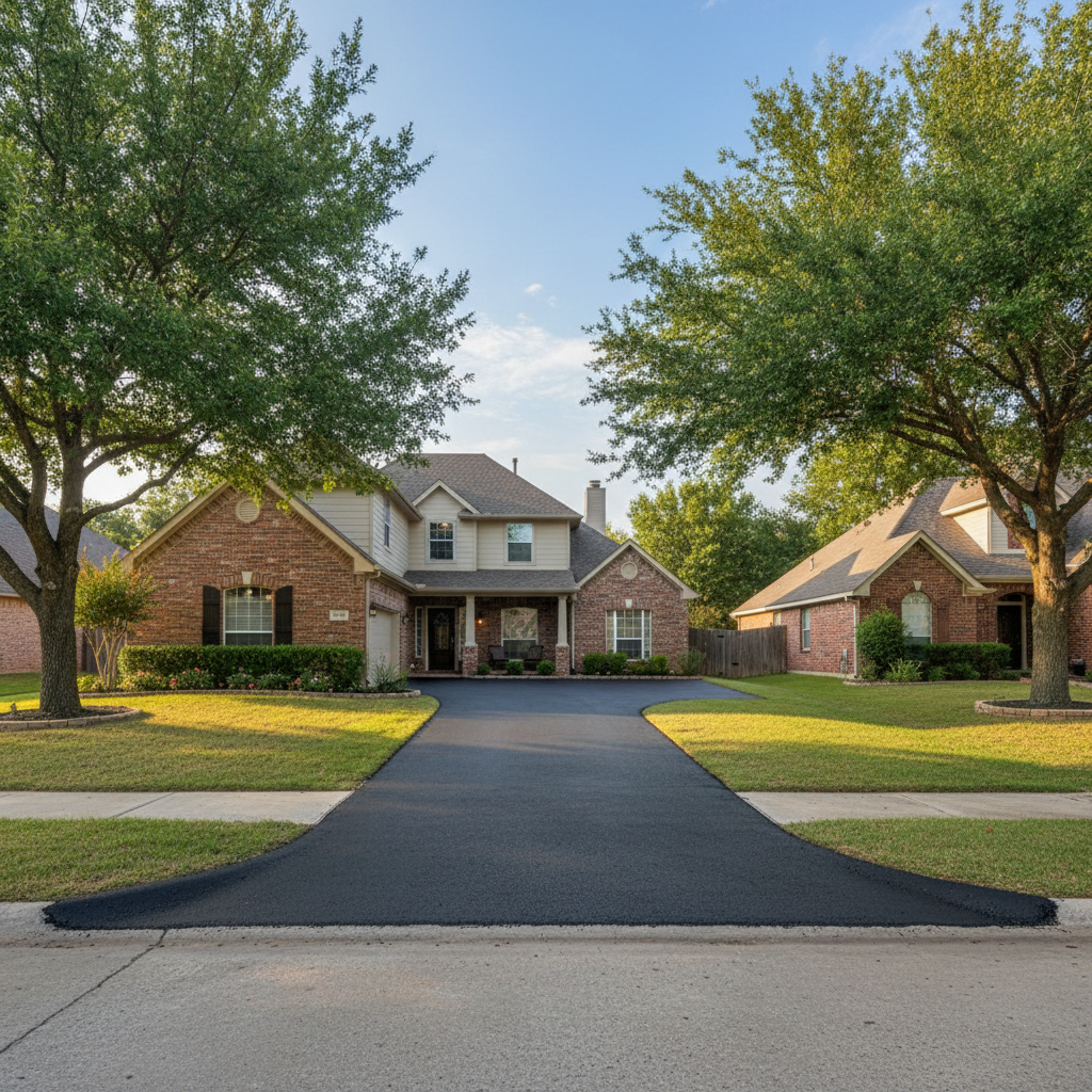 Completed residential asphalt work at a residential property in Temple, TX