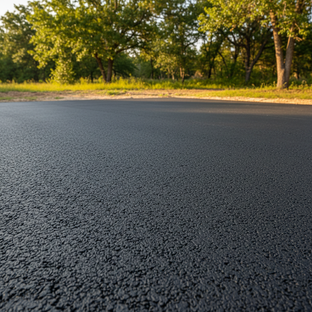 Completed parking lot paving work at a residential property in Temple, TX