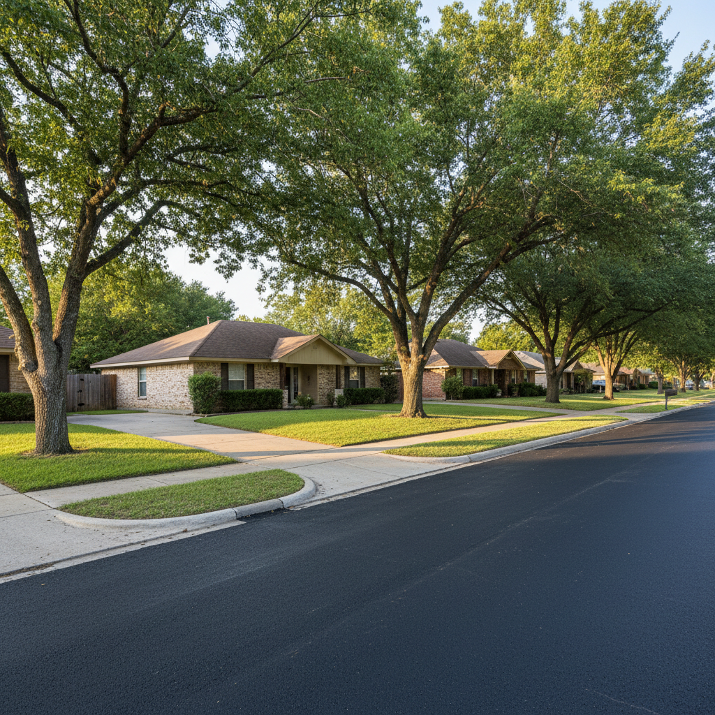 Completed slurry coating work at a residential property in Temple, TX