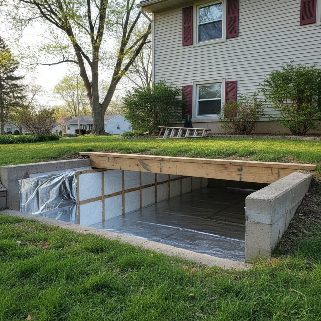 Completed crawl space insulation work at a residential property in Wheaton, IL