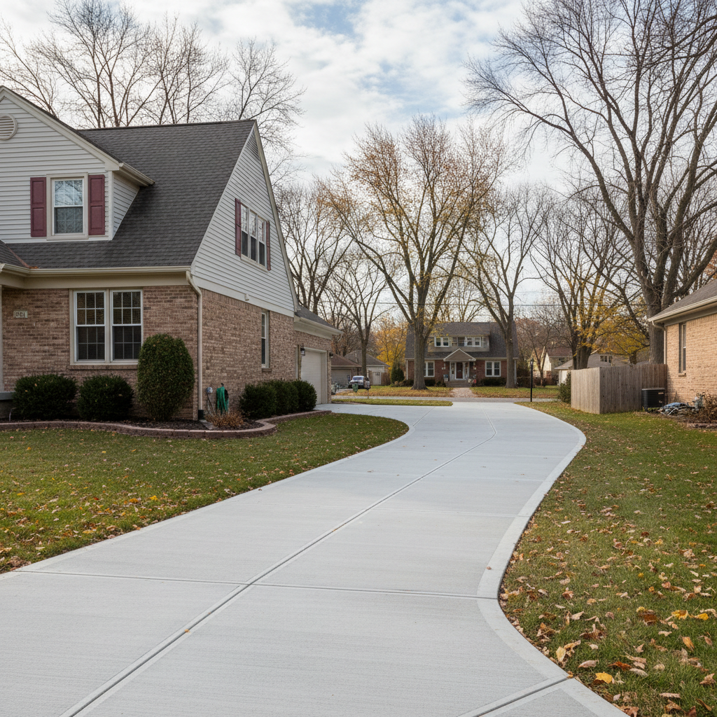 Completed concrete installation work at a residential property in Cicero, IL