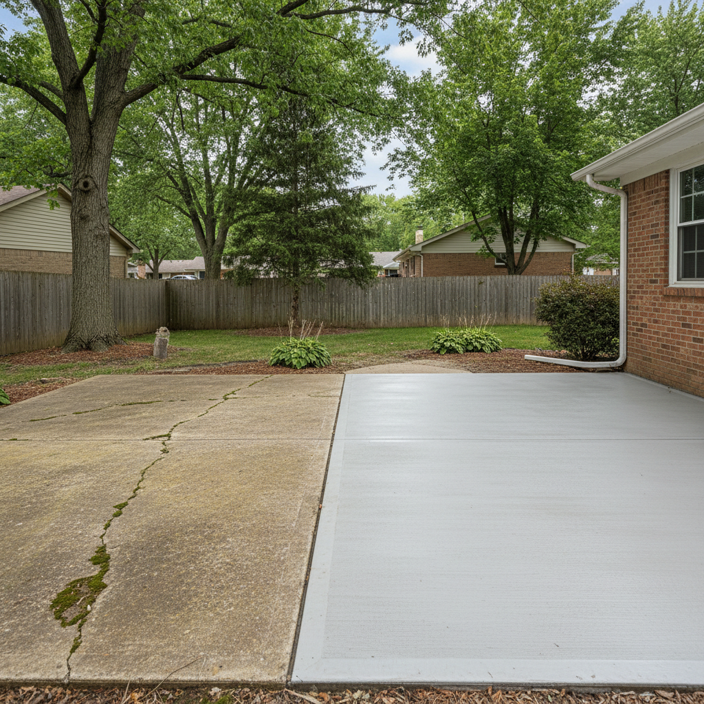 Completed concrete flatwork work at a residential property in Schaumburg, IL