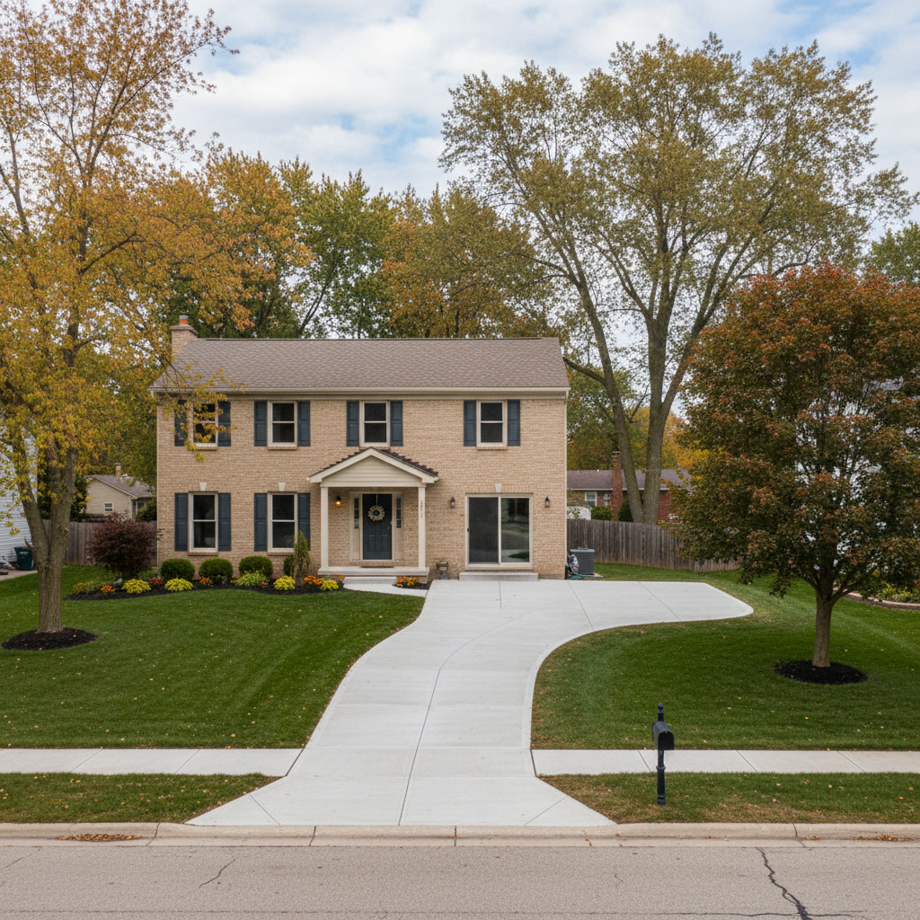 Completed concrete installation work at a residential property in Waukegan, IL