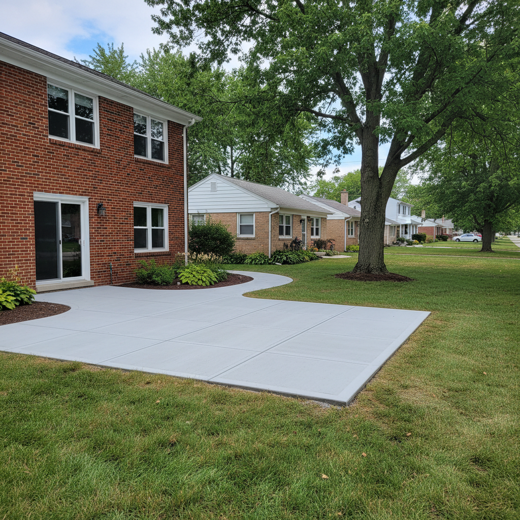 Completed concrete flatwork work at a residential property in Cicero, IL