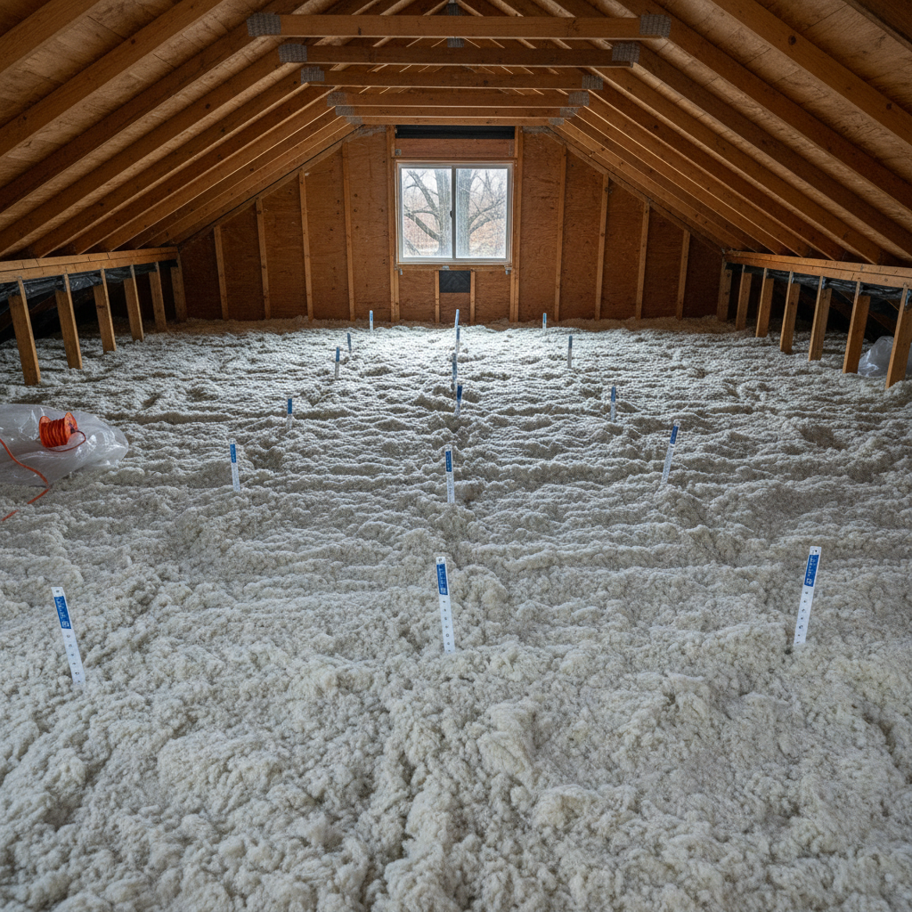 Completed blown-in insulation work at a residential property in Oak Park, IL