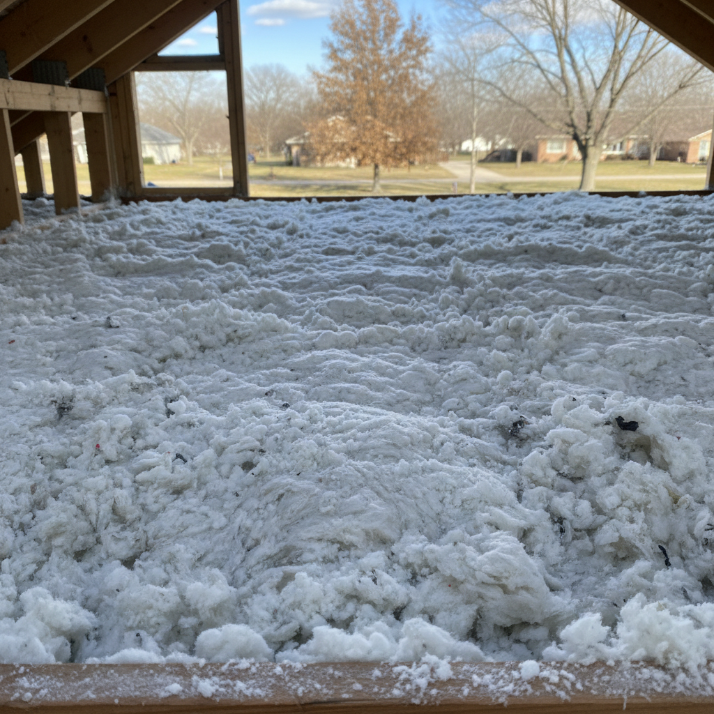 Completed blown-in insulation work at a residential property in Des Plaines, IL