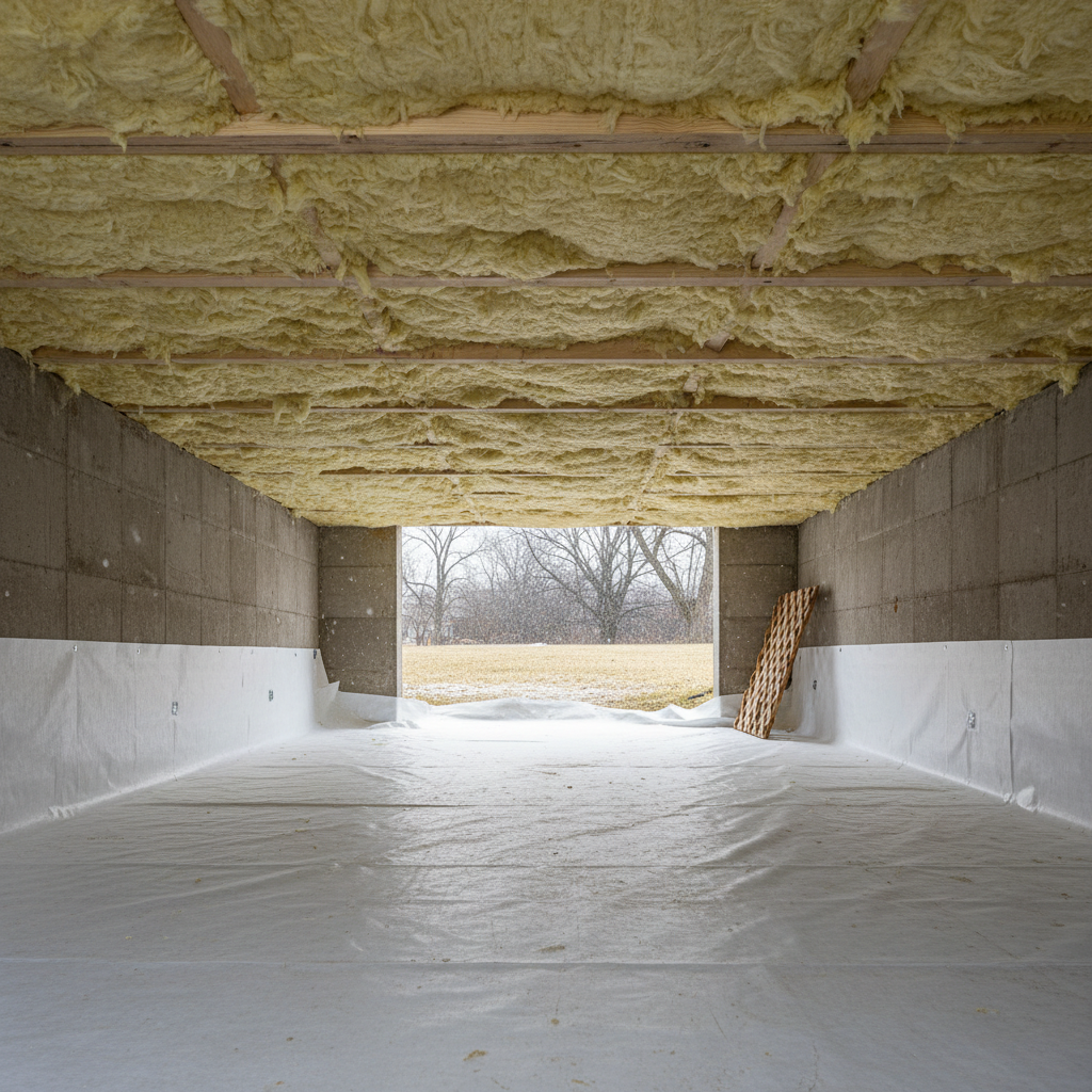 Completed crawl space insulation work at a residential property in Oak Park, IL