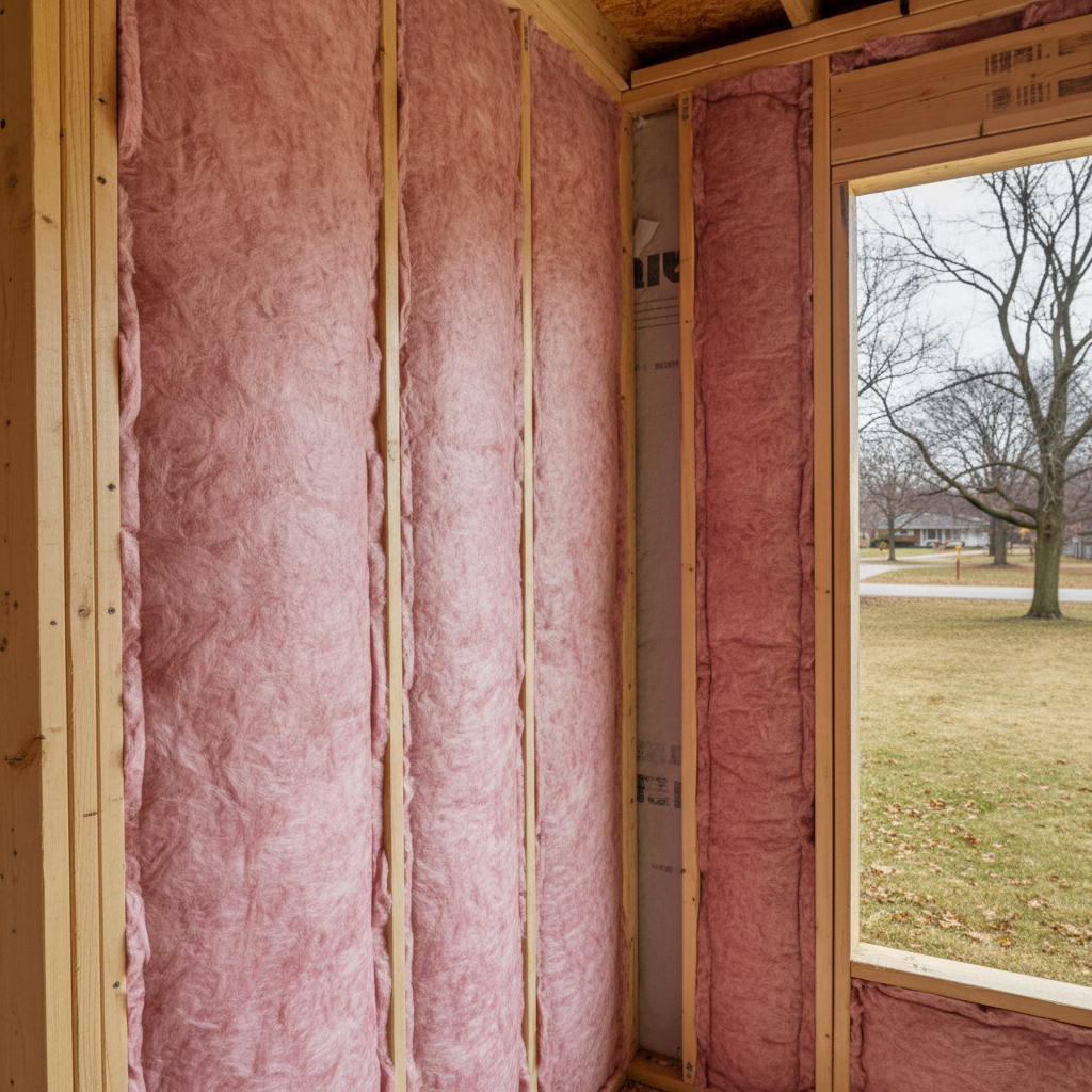 Completed batt insulation installation work at a residential property in Wheaton, IL