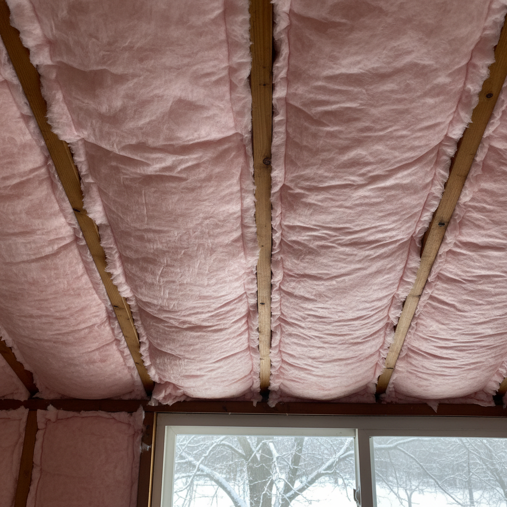 Completed batt insulation installation work at a residential property in Oak Park, IL