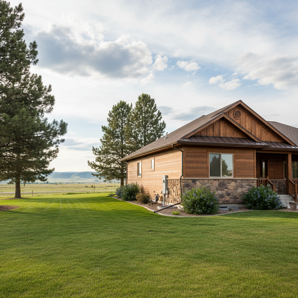 Completed gutter installation work at a residential property in Great Falls, MT