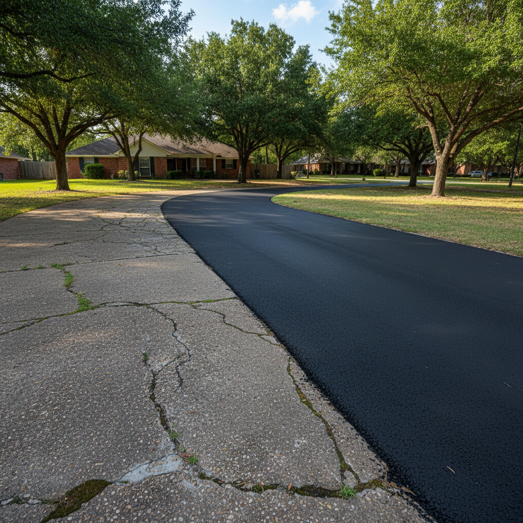 Completed commercial asphalt work at a residential property in Irving, TX