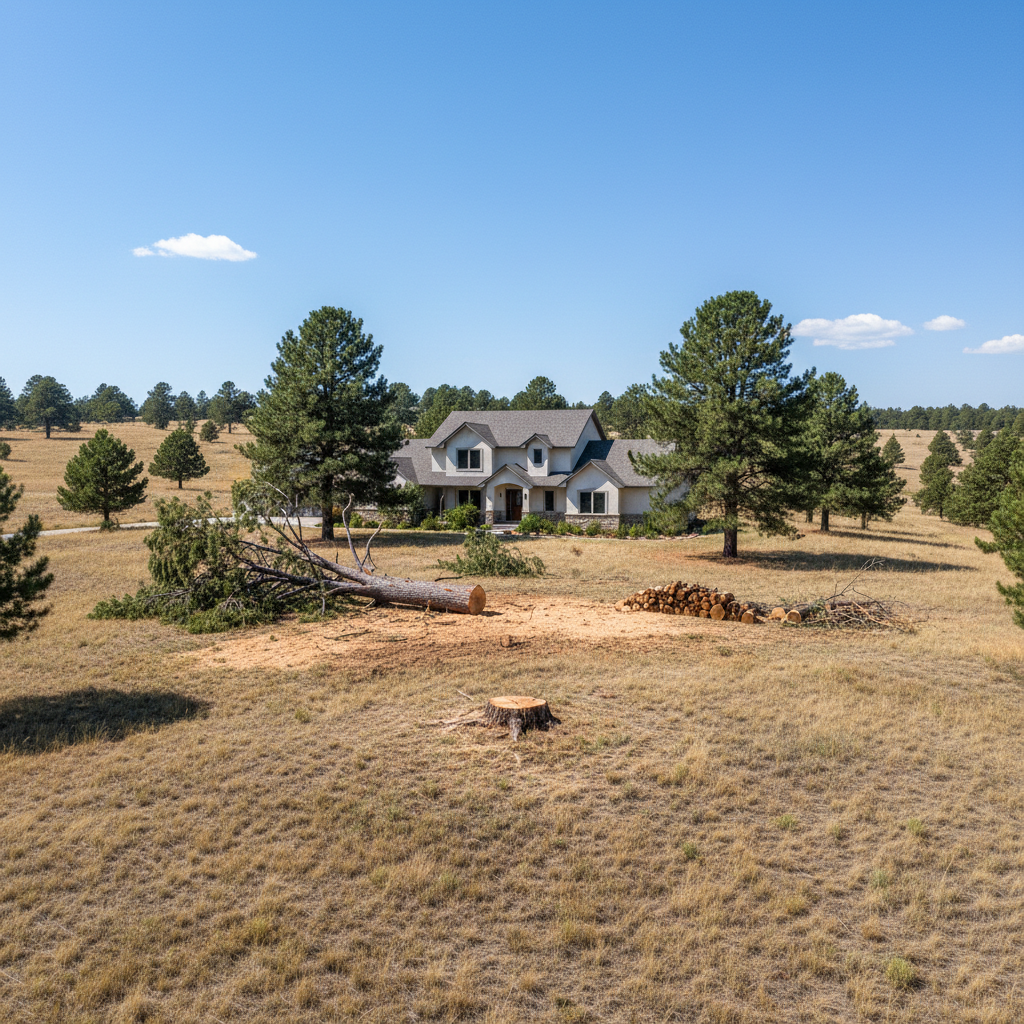 Completed emergency tree removal work at a residential property in Hot Springs, SD