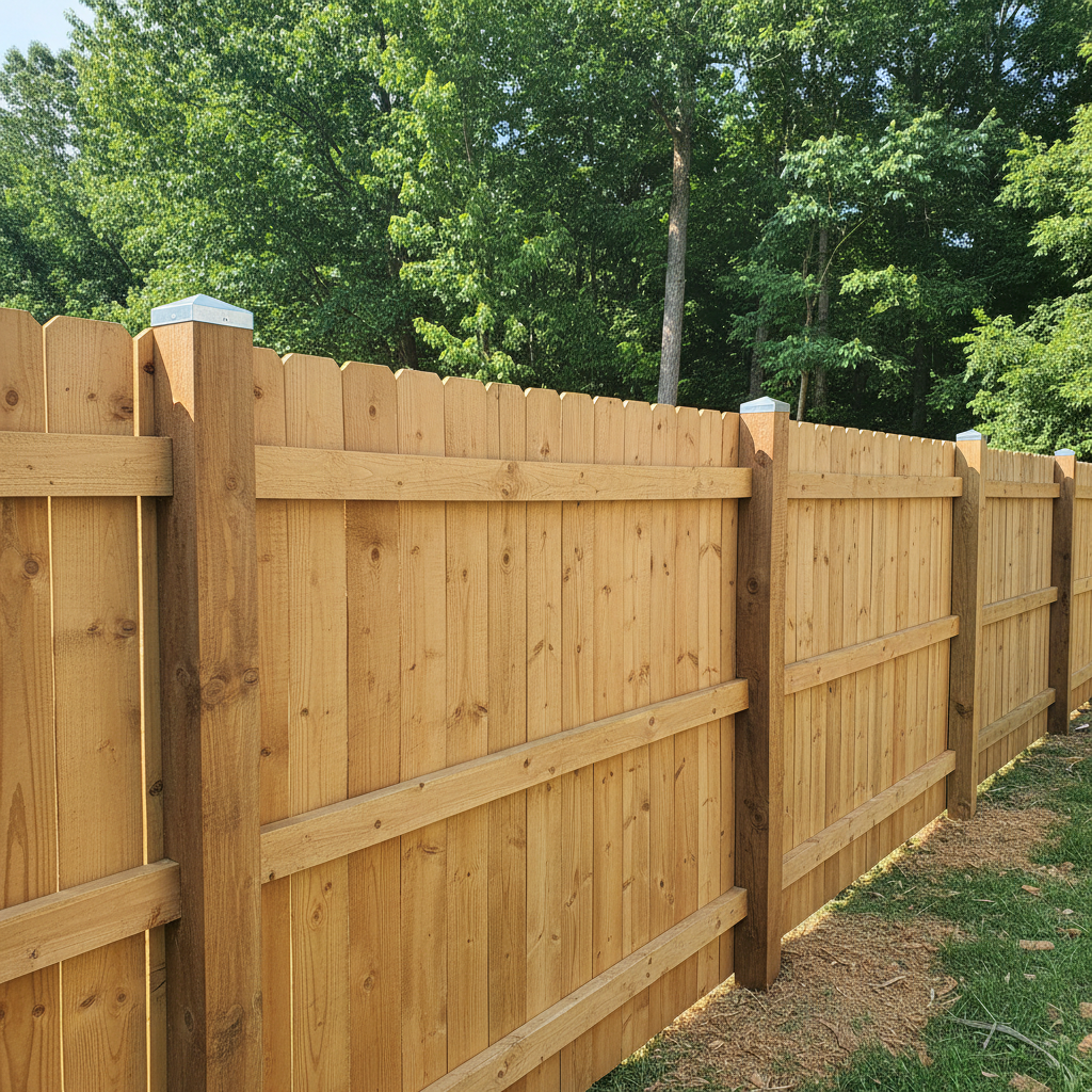 Completed fence repair work at a residential property in Knoxville, TN