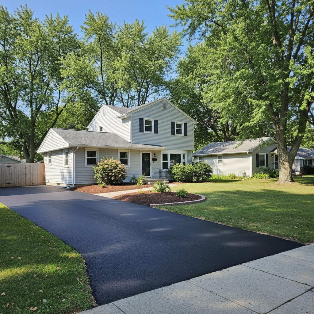 Completed residential asphalt work at a residential property in Lansing, MI