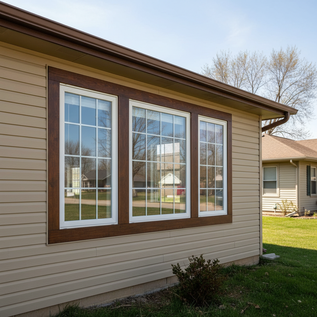 Completed window installation work at a residential property in Pittsburg, KS