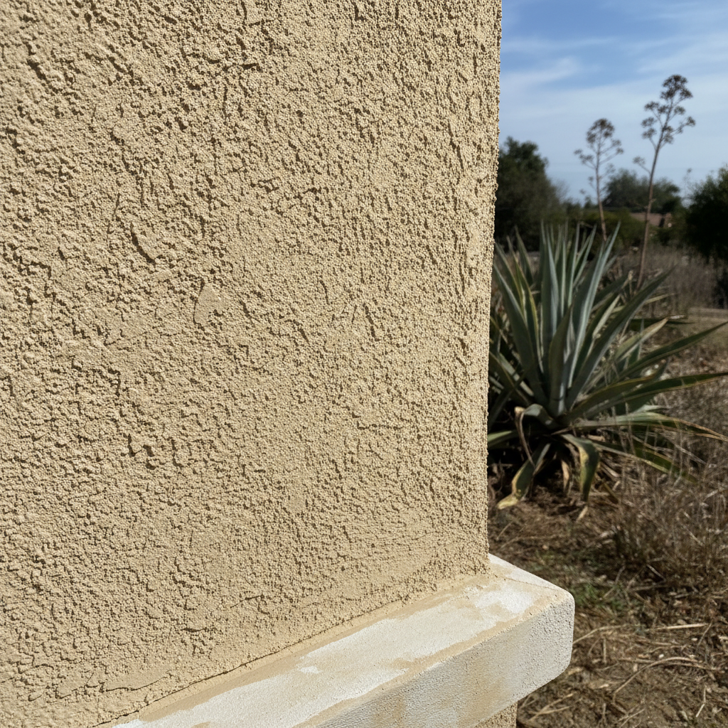 Completed stucco replacement work at a residential property in Costa Mesa, CA