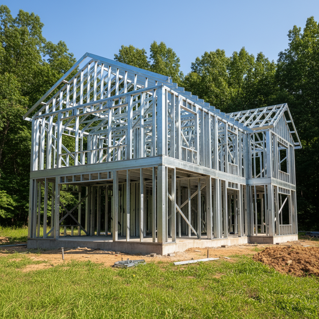 Completed steel frame erection work at a residential property in Knoxville, TN