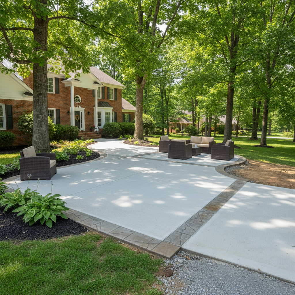 Completed concrete installation work at a residential property in Decatur, AL