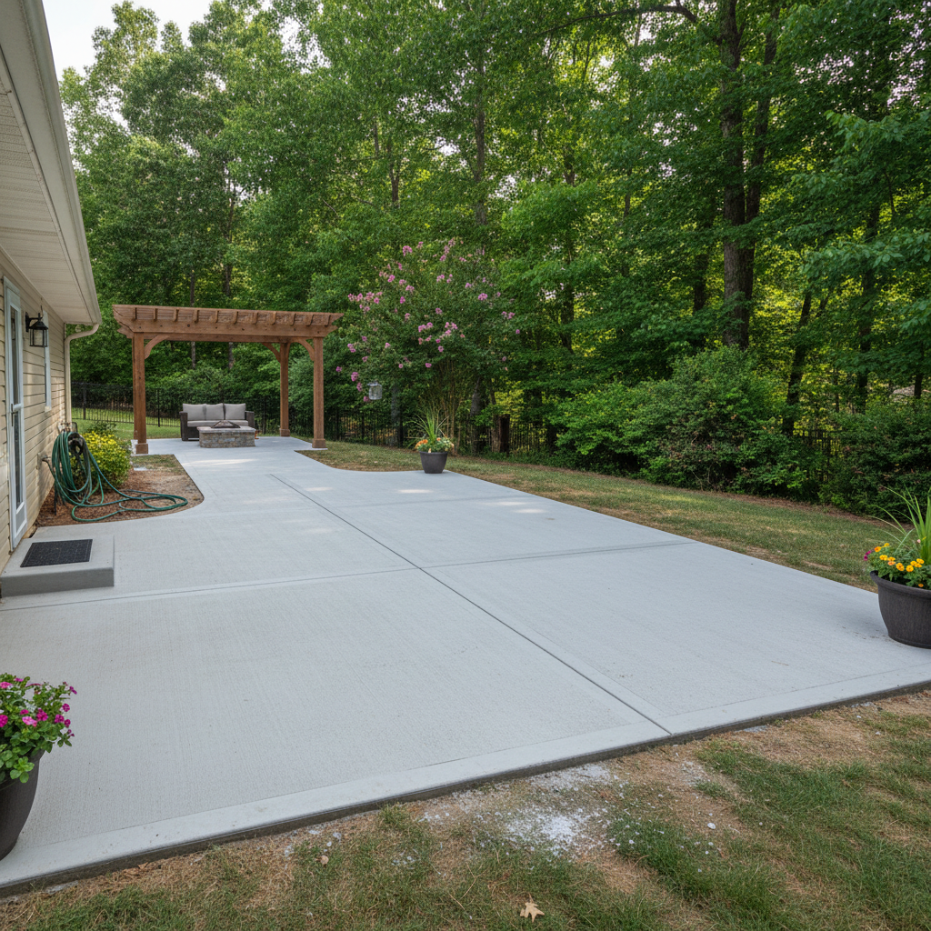 Completed concrete installation work at a residential property in Decatur, AL