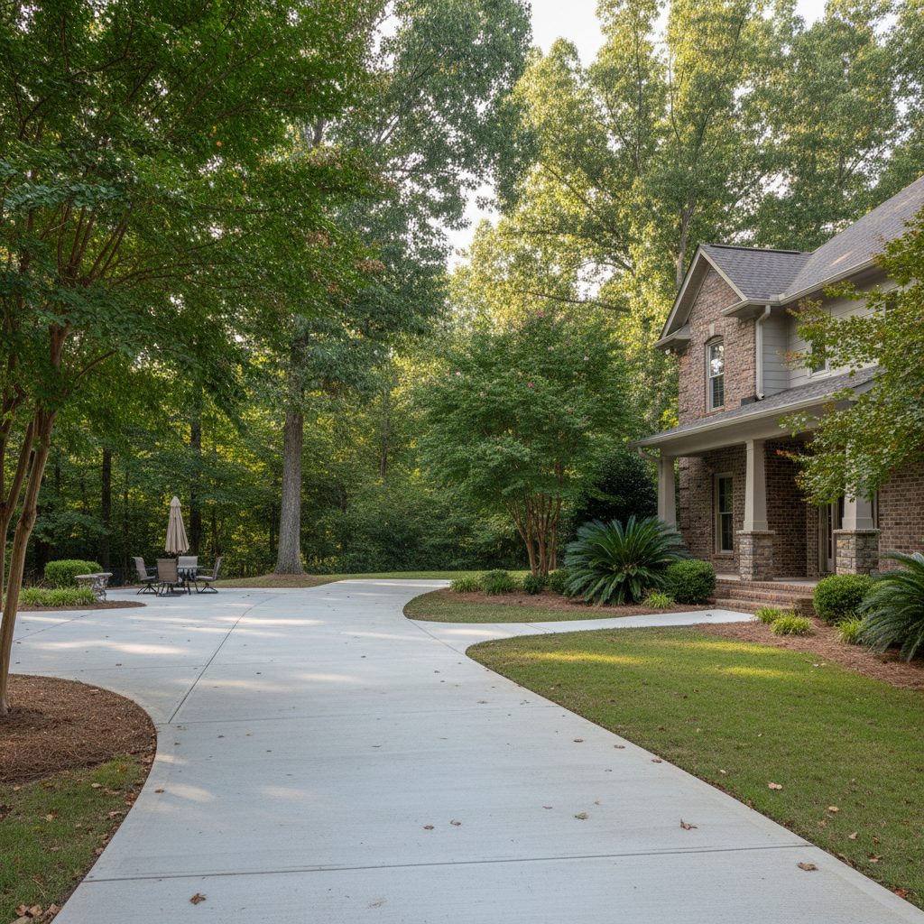 Completed concrete installation work at a residential property in Decatur, AL