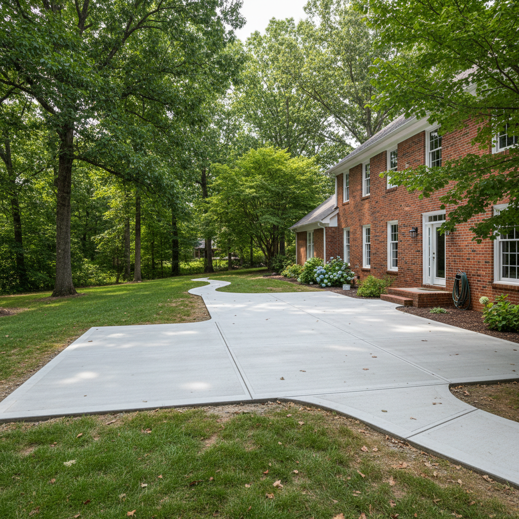 Completed concrete installation work at a residential property in Decatur, AL