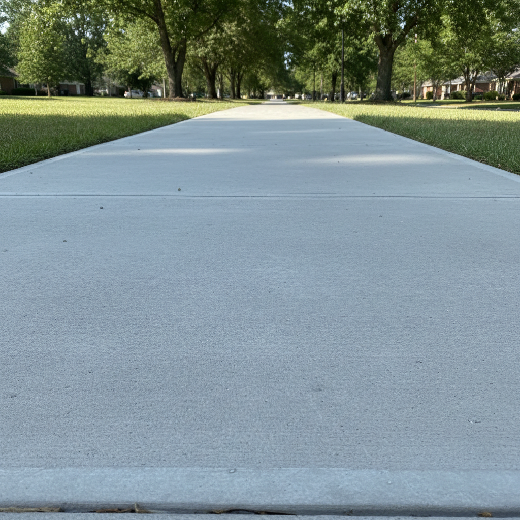 Completed concrete sidewalks work at a residential property in Decatur, AL