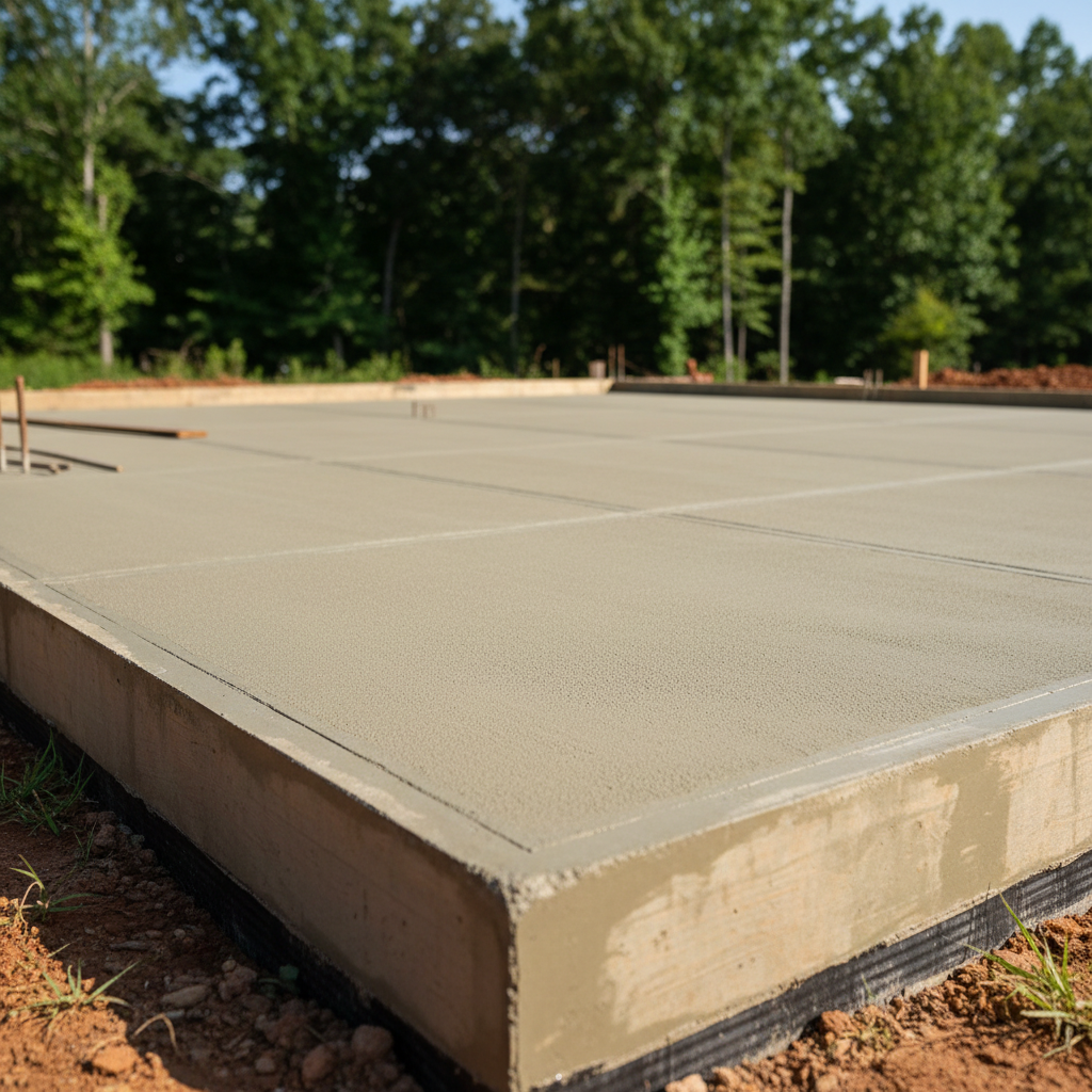 Completed concrete foundations work at a residential property in Decatur, AL