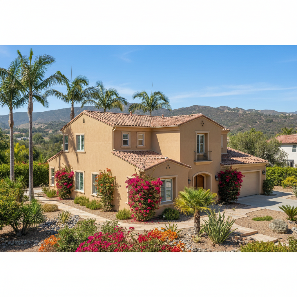 Completed residential stucco work at a residential property in Arcadia, CA