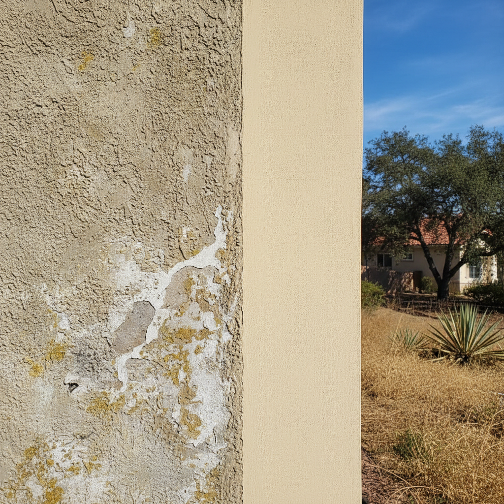 Completed residential stucco work at a residential property in Arcadia, CA
