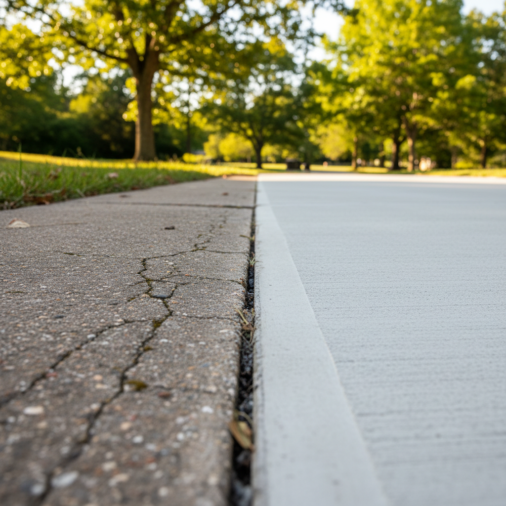 Completed concrete repair work at a residential property in Mountain Brook, AL