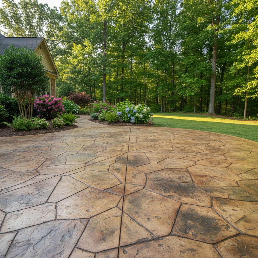 Completed decorative concrete work at a residential property in Birmingham, AL