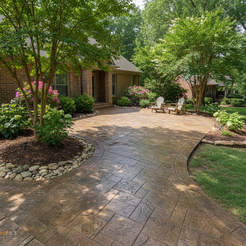 Completed decorative concrete work at a residential property in Birmingham, AL