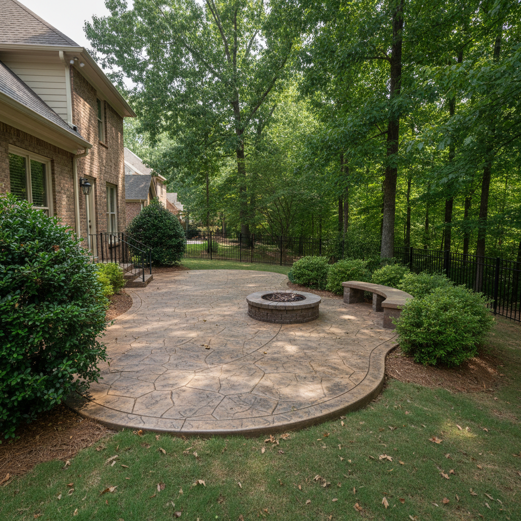 Completed decorative concrete work at a residential property in Hoover, AL