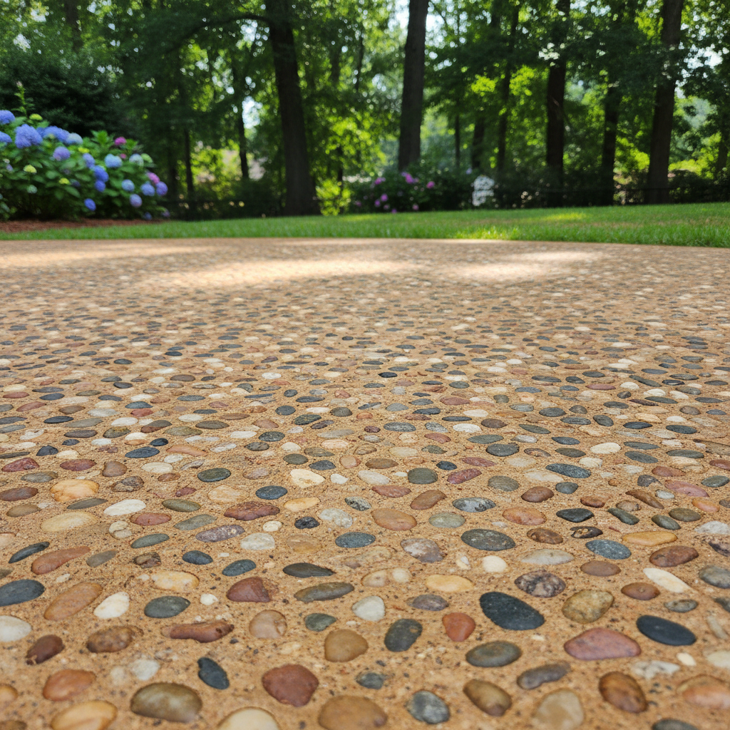 Completed decorative concrete work at a residential property in Birmingham, AL