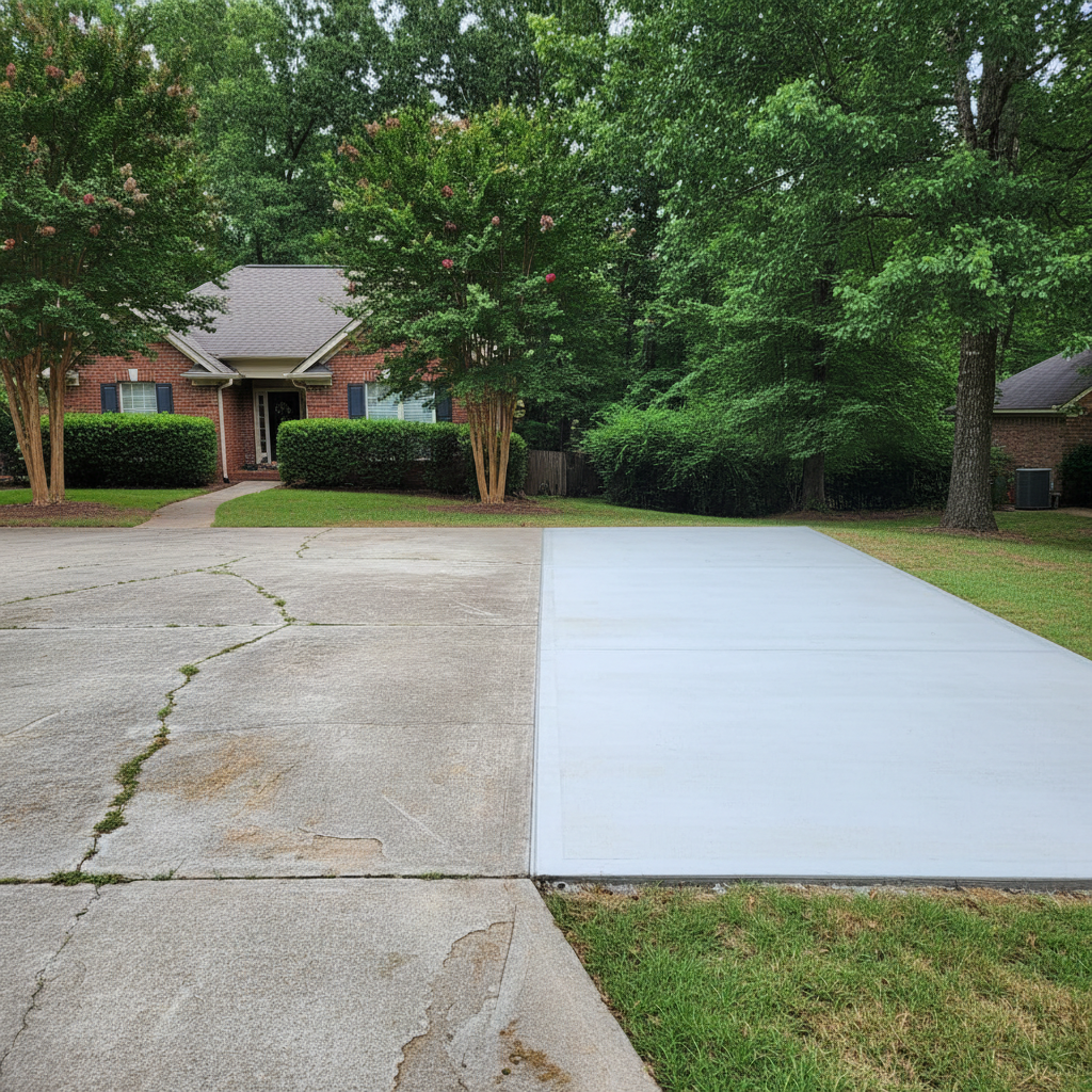 Completed concrete installation work at a residential property in Hoover, AL